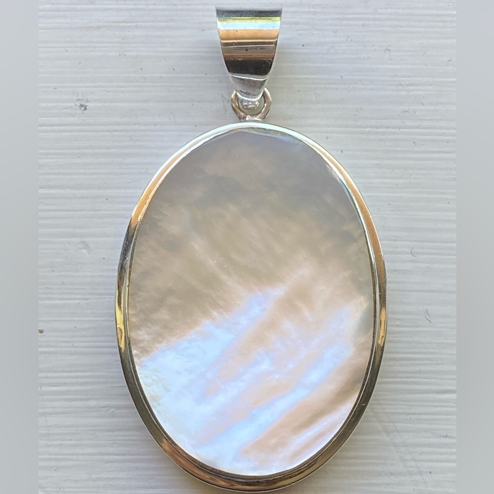 Mother of Pearl and Sterling Pendant.